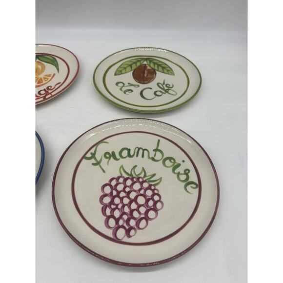 Harlie Brown Studio Belle Journée Stoneware Dessert Plate Set of 4 Plates - Picture 4 of 7